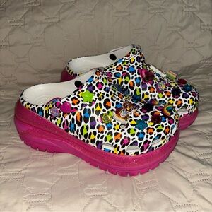 Crocs Lisa Frank Mega Crush platform clogs